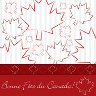 Hand drawn maple leaf Canada Day card in vector format N2