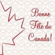 Maple leaf &#039;Happy Canada Day&#039; card in vector format