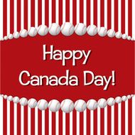 Baseball theme Happy Canada Day card in vector format