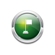 Flag Sign Green Vector Icon Button N4