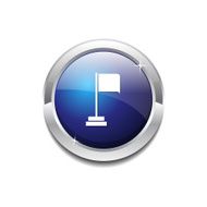 Flag Sign Blue Vector Icon Button N3