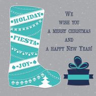 Winter boots with Christmas ornaments vector