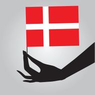 Hand with Denmark flag