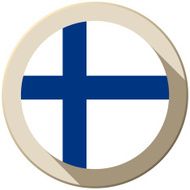 Finland Flag Button Icon Modern