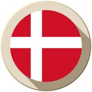 Denmark Flag Button Icon Modern