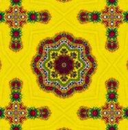 Bright yellow Ethnic pattern