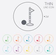 Golf ball and hole sign icon Sport symbol