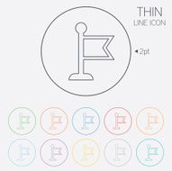 Flag pointer sign icon Marker symbol N2