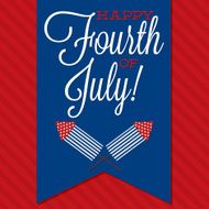 Retro ribbon Independence Day card in vector format