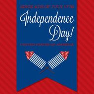 Retro ribbon Independence Day card in vector format N2