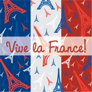 Eiffel tower France card in vector format