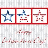 Happy 4th of July patterned star card in vector format