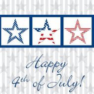Happy 4th of July patterned star card in vector format N2
