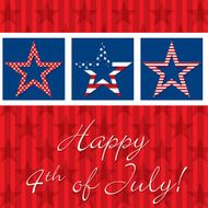 Happy 4th of July patterned star card in vector format N3