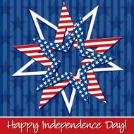 Happy independence Day patterned star card in vector format