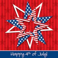 Happy independence Day patterned star card in vector format N2