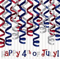 Happy independence Day curling ribbon card in vector format