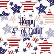 Patterned Independence Day star card in vector format