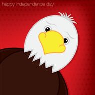 Cute cartoon eagle Independence Day card in vector format N2