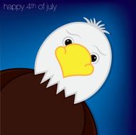 Cute cartoon eagle Independence Day card in vector format N3