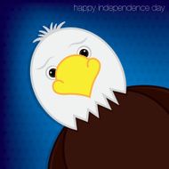 Cute cartoon eagle Independence Day card in vector format N4