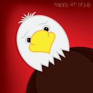 Cute cartoon eagle Independence Day card in vector format N5