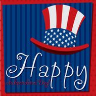 Patriotic Uncle Sam hat 4th of July card N8