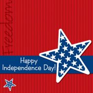 Happy Independence Day star cut out card in vector format