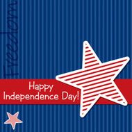 Happy Independence Day star cut out card in vector format N2