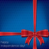 Happy Independence Day ribbon bow card in vector format