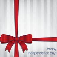 Happy Independence Day ribbon bow card in vector format N2