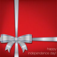 Happy Independence Day ribbon bow card in vector format N3