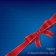 Happy Independence Day ribbon bow card in vector format N5