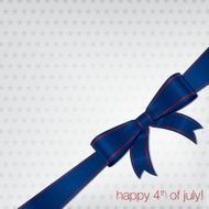 Happy Independence Day ribbon bow card in vector format N6