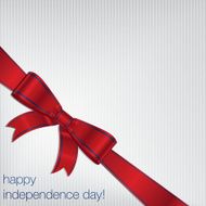 Happy Independence Day ribbon bow card in vector format N8