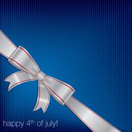 Happy Independence Day ribbon bow card in vector format N10