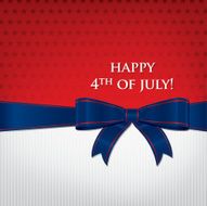 Happy Independence Day ribbon bow card in vector format N11