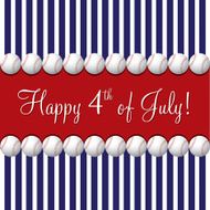 Baseball theme 4th of July card in vector format N2
