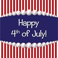 Baseball theme 4th of July card in vector format N3