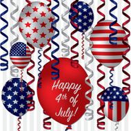 Happy 4th of July patterned balloon card in vector format