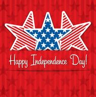 Happy Independence Day star card in vector format