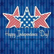 Happy Independence Day star card in vector format N4