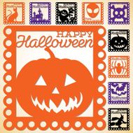 Set of Halloween papel picado in vector format