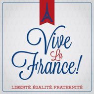 &quot;Vive La France&quot; Bastille Day card in vector format
