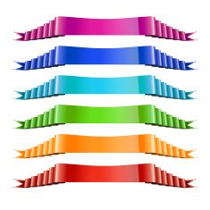 Set of Color Ribbons Stock Vector Illustration