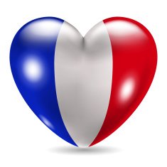 Heart shaped icon with flag of France