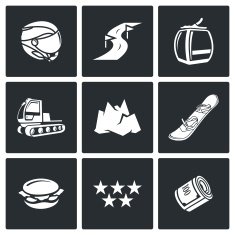 Downhill Skiing icons Vector Illustration