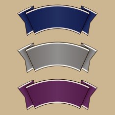 Blue gray and purple ribbon set