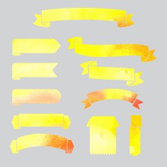 vector watercolor colorful ribbons banners
