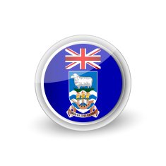Vector rounded flag button icon of the Falkland Islands